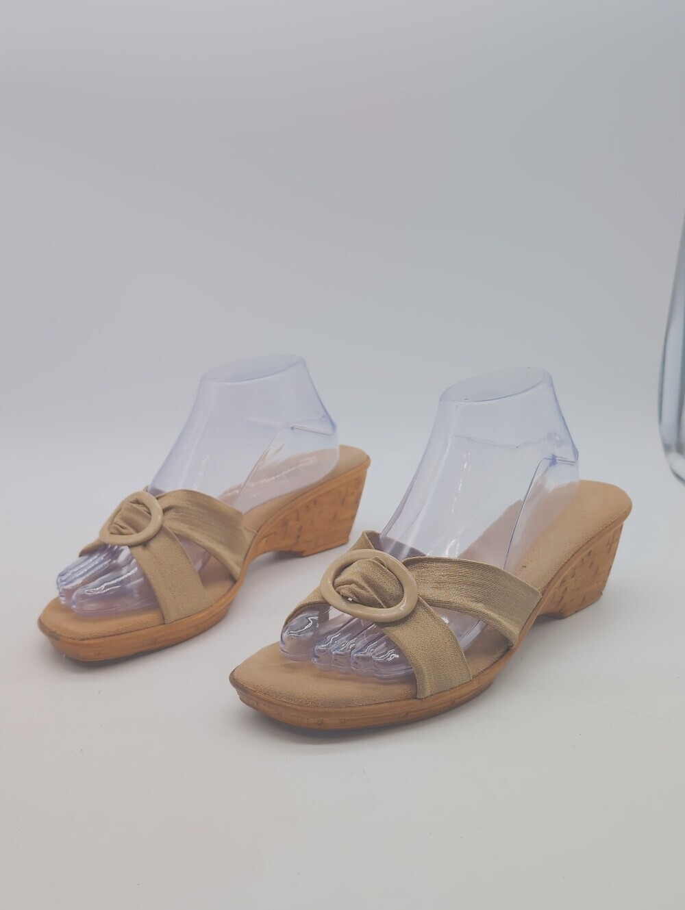 Italian Shoemakers Neutral Tan Wedge Slide Sandals - Size 11